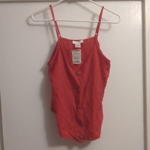 Max Studio Red Button-Front Camisole